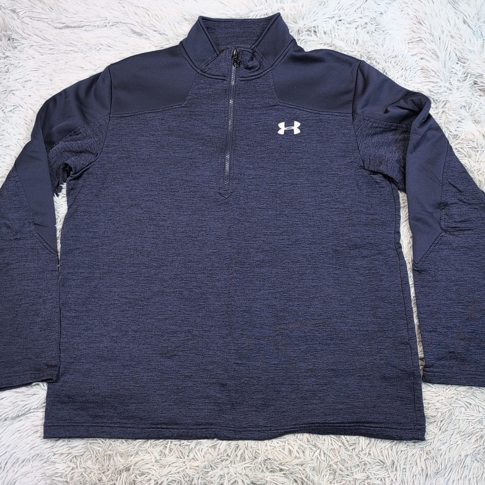 Under Armour Sweatshirt Mens XL Blue Athletic Active Street Wear Quarter Zip